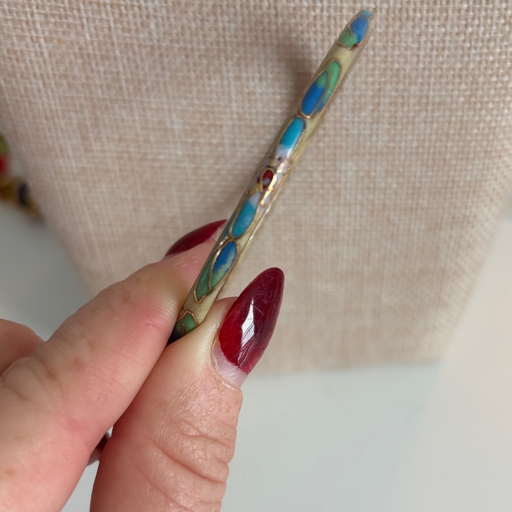Cloisonné Multicolor Bangle Bracelet - Picture 3 of 6